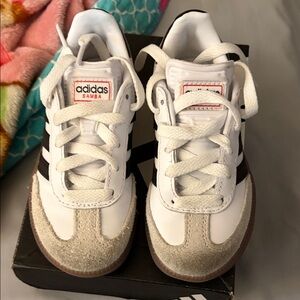 Adidas Samba Kids Sneakers - White, Black, and Tan